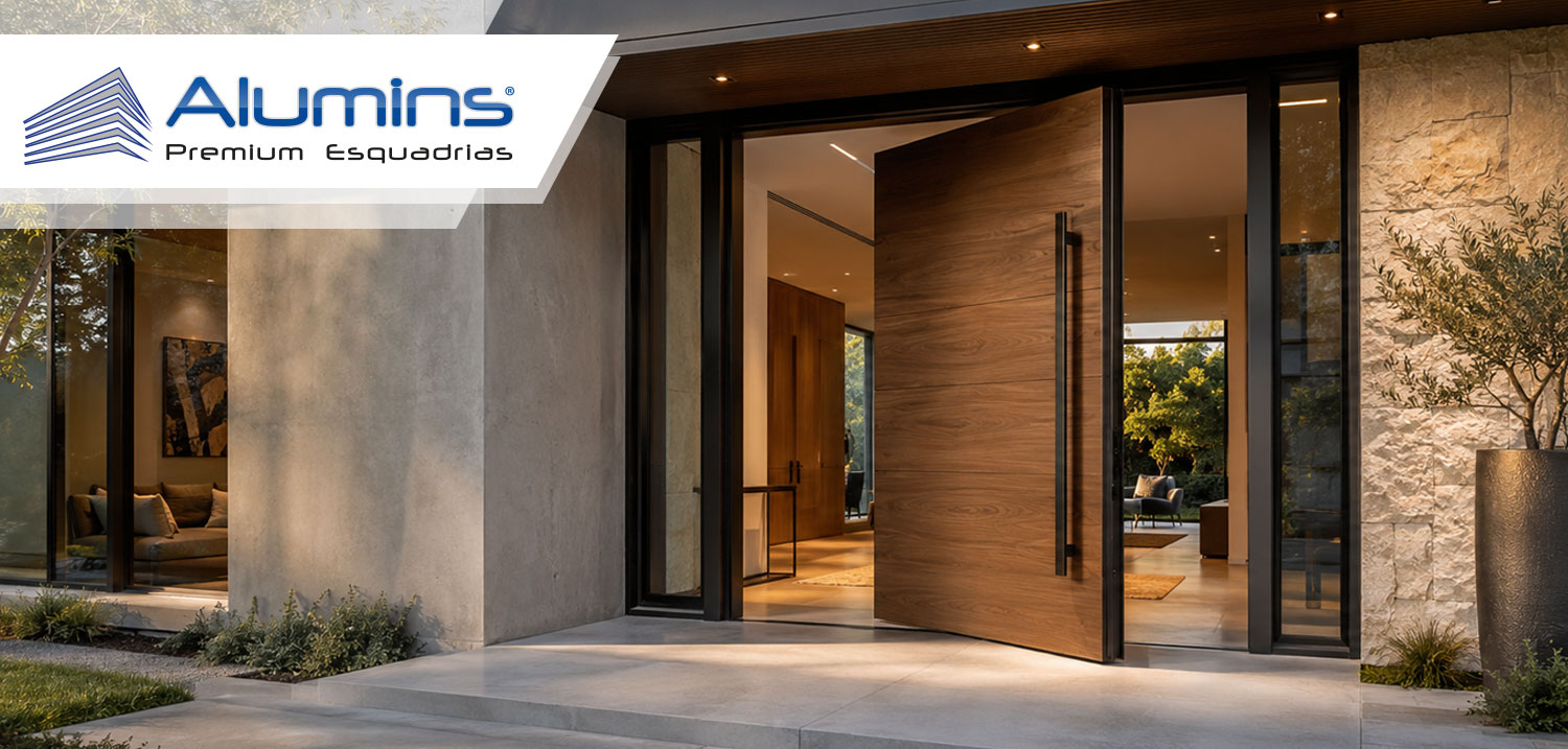 Porta pivotante: charme e impacto em projetos de alto padrão